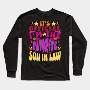 It's Official Favorite Son-In-Law Retro Text Funny Long Sleeve T-Shirt